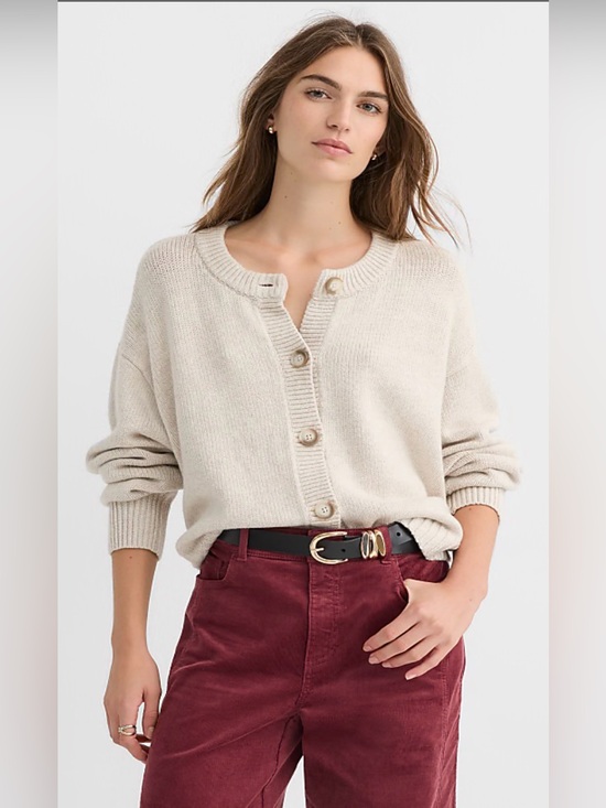 LOFT Sweaters - LOFT Oversized Chunky Cardigan Silver Strand Heather Size LP